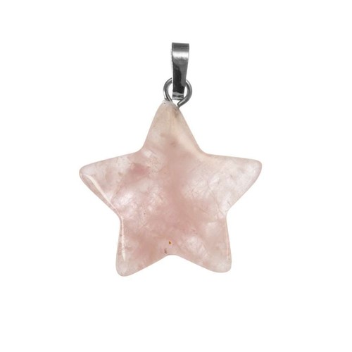 Ciondolo stella quarzo rosa - di,