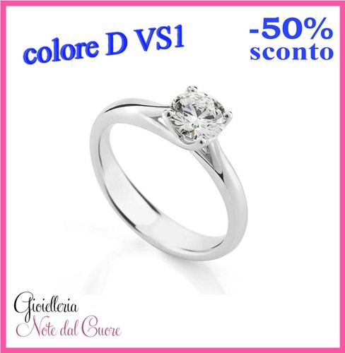 Anello solitario oro bianco - anello,