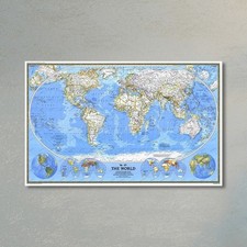 Poster mappa del mondo tela