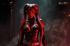 Quadro poster artistico Star Wars Ahsoka XXL con certificato di autenticità - Jacob Hitt 120X80 cm