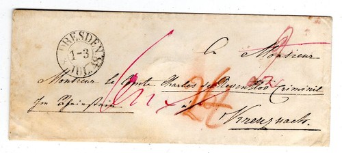 Sachsen 1848 dresden lettera - dresden,