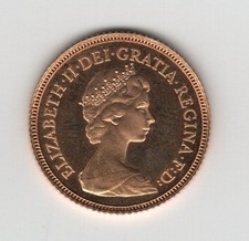 STERLINA D'ORO/HALF SOVEREIGN  1980 ELISABETTA II° fondi lucidi  rara  FDC