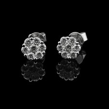 ORECCHINI A FIORE GIORGIO VISCONTI  ORO BIANCO 18 KT BRILLANTI 0.70 CT