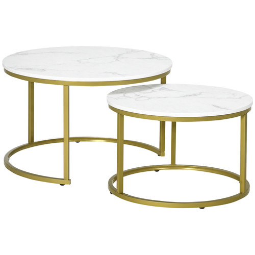 Homcom set tavolini - 2, da