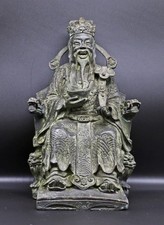 Cina Statua in bronzo di Confucio Anni '60 Vintage Arte orientale decorativa