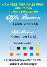 adesivi pinze freni Alfa Romeo vinile prespaziati  kit 8 pz auto moto caschi