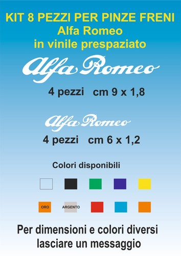 Adesivi pinze freni alfa - pinze, romeo
