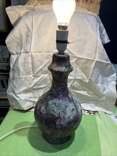 Lampada tavolo decoupage - lampada,