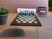 Set di Pezzi Scacchi in Marmo Nero e Pietra Corallo/Onice – Senza Scacchiera