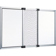 ZANZARIERA ESTENSIBILE PANNELLO TELAIO IN ALLUMINIO 70x100-193cm BIANCO/GRIGIO