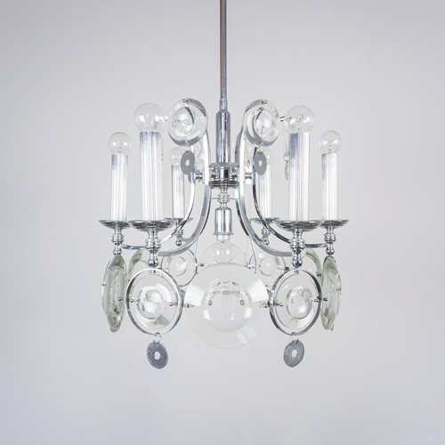 Lampadario acciaio vetro - , 7