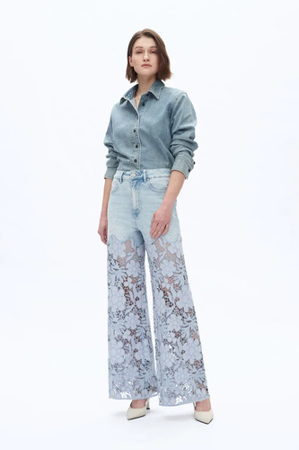 Jeans bayeas patchwork strass - bayeas,