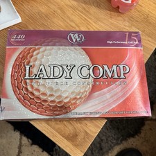 Winfield Lady Comp Palline da Golf, Bianco, Costruzione in Due Pezzi, Confezione da 15