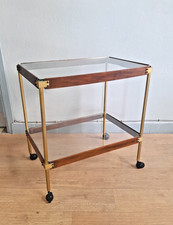 CARRELLO BAR IN LEGNO E OTTONE