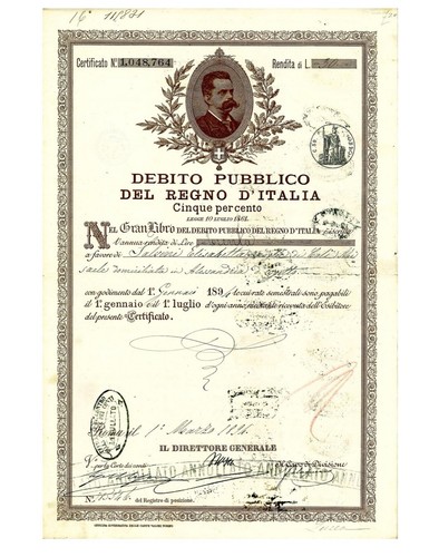 1901 debito pubblico regno - pubblico,