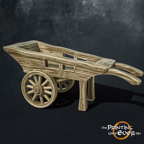Carrello legno paesaggio - carrello,