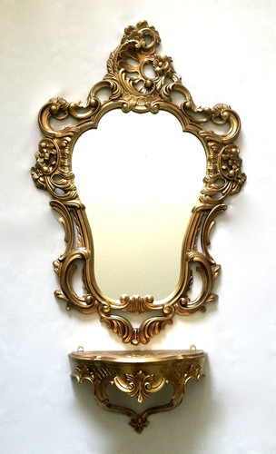 Consolle parete oro con - consolle,