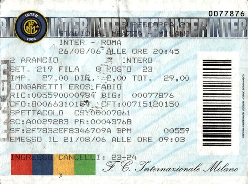 Biglietto stadio inter roma - biglietto,