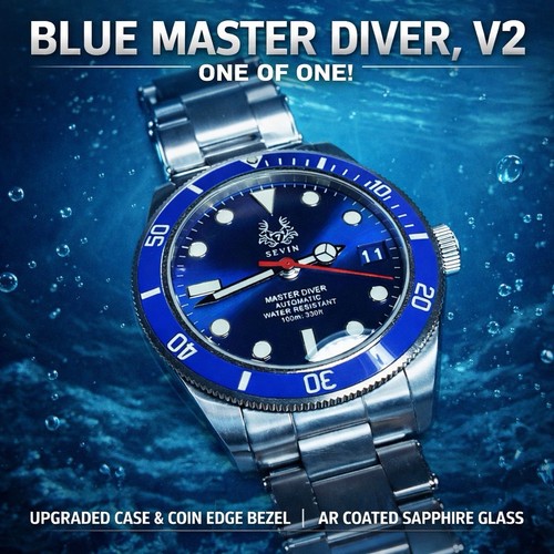 Orologio automatico sevin blu - orologio,