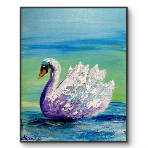 Arte originale cigno 11x14