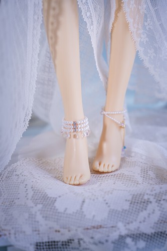 Cavigliere con perline - , bianche