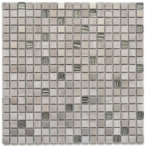 Mosaico mattone vetro legno - mosaico,