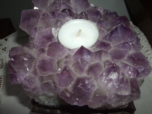 Drusa minerale porta candele - porta,