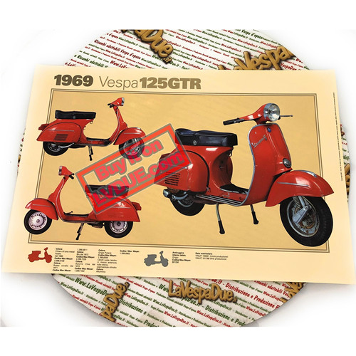 Poster vespa tecnica 125 - poster, gtr