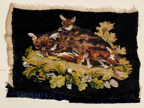 Antico quadro ricamato arazzo