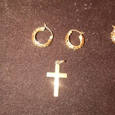 Set croce orecchini - set, oro