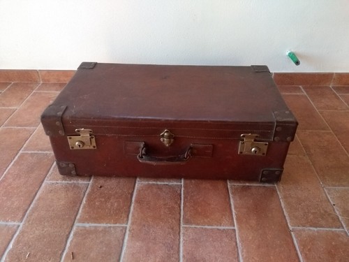 Valigia antica cuoio ottimo - in,