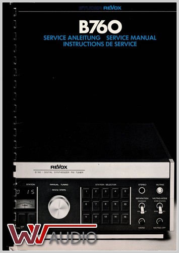 Studer revox b760 manuale - manuale, di