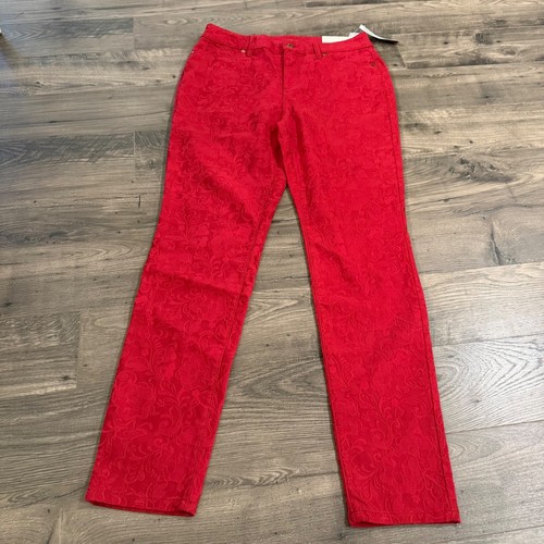 Jeggings jacquard rosso smalto
