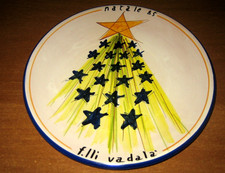 Piatto NATALE 1985 Caltagirone Ceramiche artistiche dipinto a mano - Vintage
