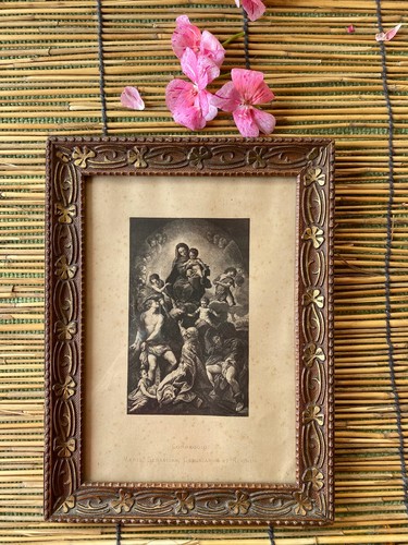 Stampa antica madonna con - stampa,