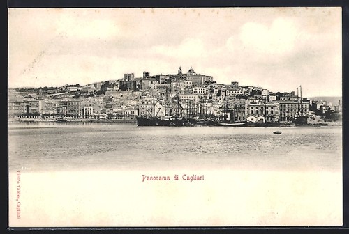 Cagliari panorama cartolina - cagliari,,