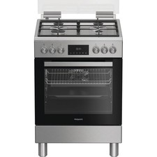 Hotpoint Ariston Cucina a Gas 4 Fuochi Forno Elettrico Ventilato 60x60cm H6G5LMX