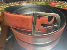 Giorgio Armani Men’s Genuine Leather Belt Size 42 Black/Brow Italy minor defect 