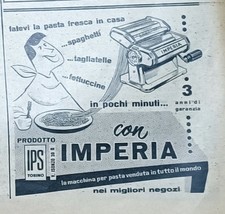 Pubblicita'  Vintage Originale anni '50 " Macchina per Pasta Imperia  "