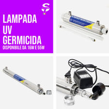 STI Lampada UV Germicida Acqua 16W – 55W Philips in Metallo e Tubi Ricambio