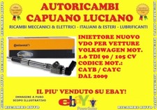 INIETTORE NUOVO VDO A2C9626040080 PER VOLKSWAGEN MOT. 1.6 TDI 90 - 105 CV