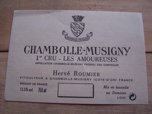 étiquette vin chambolle - étiquette,