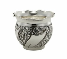 Cache pot portavaso argentato argento sheffield stile cesellato