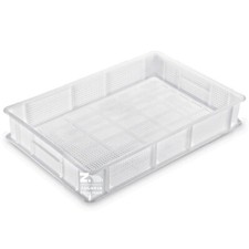 CASSETTA RETTANGOLARE SERVICE FORATA SOVRAPPONIBILE CM 60X40X7 H PER ALIMENTI