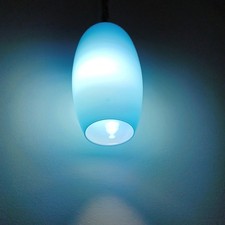 Murano lampada da sospensione in vetro opalino azzurro - anni 1950 1959
