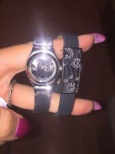 SWATCH IRONY OROLOGIO CINTURINO doppio Giro CON STRASS SCATOLA Da Collezione