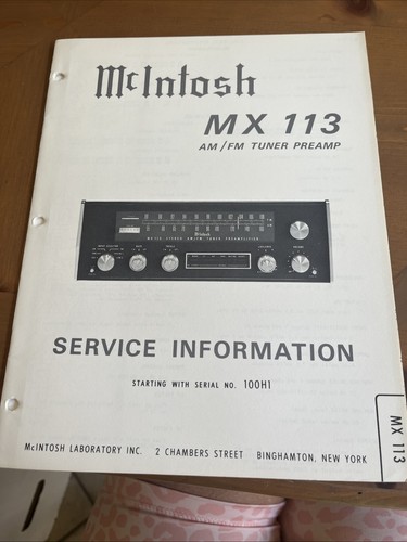 Mcintosh mx113 manuale - mcintosh,