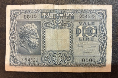Dieci lire testa giove - dieci, "testa