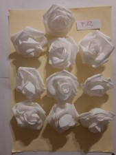 F12 - LOTTO N.  10 FIORI ROSA IN FOAM PER BOMBONIERE DECORAZIONI CM. 7 BIANCO
