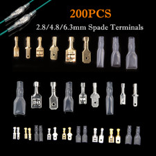 Set connettori a crimpare filo elettrico 200 pezzi maschio femmina vanga terminale kit